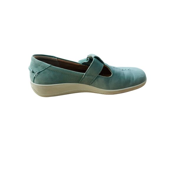 Hotter Comfort Concept Leather Shoes Sunset 8 Teal Green Cushioned Casual Loafer - Picture 13 of 13